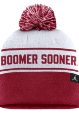 Jordan Men's Jordan OU Boomer Sooner Crimson/White Peak Pom Beanie