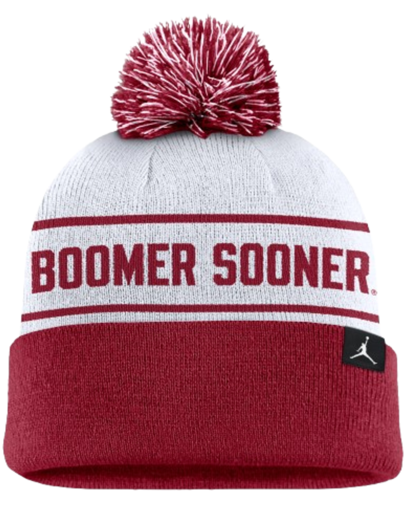 Jordan Men's Jordan OU Boomer Sooner Crimson/White Peak Pom Beanie