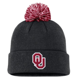 Jordan Men's Jordan Brand OU Black Peak Standard Pom Cuff Beanie