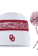 Jordan Men's Jordan OU White/Crimson Peak Removable Pom Cuff Beanie