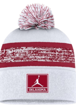 Jordan Men's Jordan OU White/Crimson Peak Removable Pom Cuff Beanie