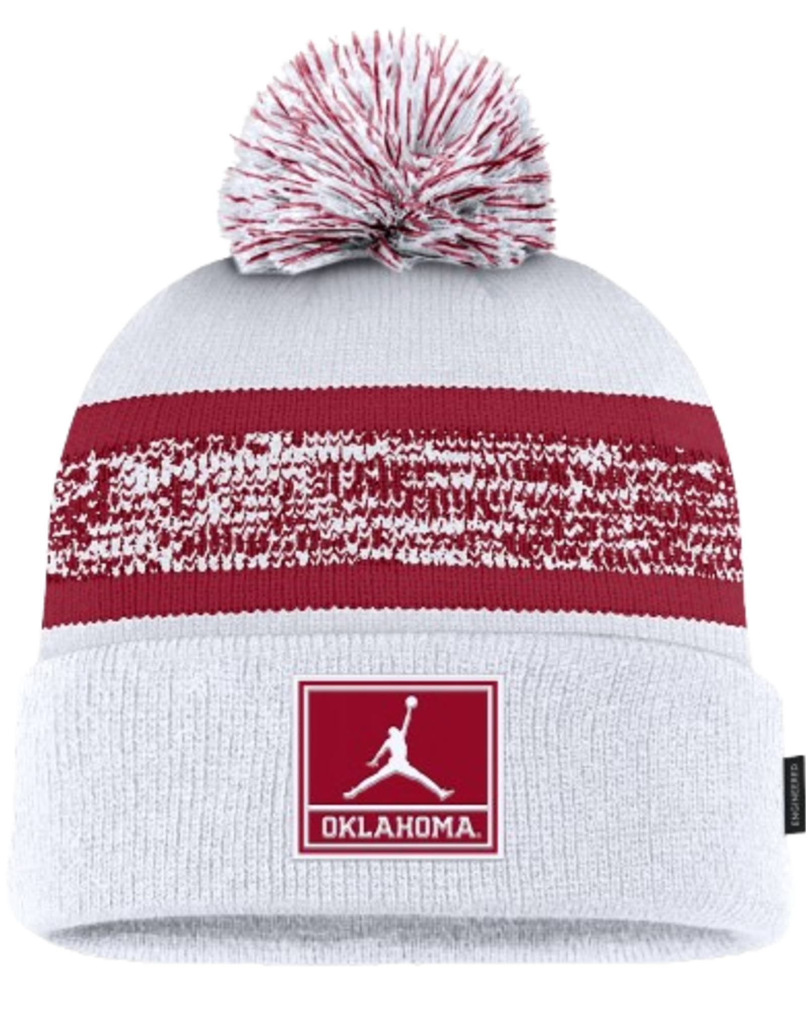 Jordan Men's Jordan OU White/Crimson Peak Removable Pom Cuff Beanie