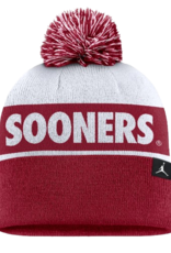 Jordan Men's Jordan Oklahoma Sooners White/Crimson State Shape Peak Pom Beanie