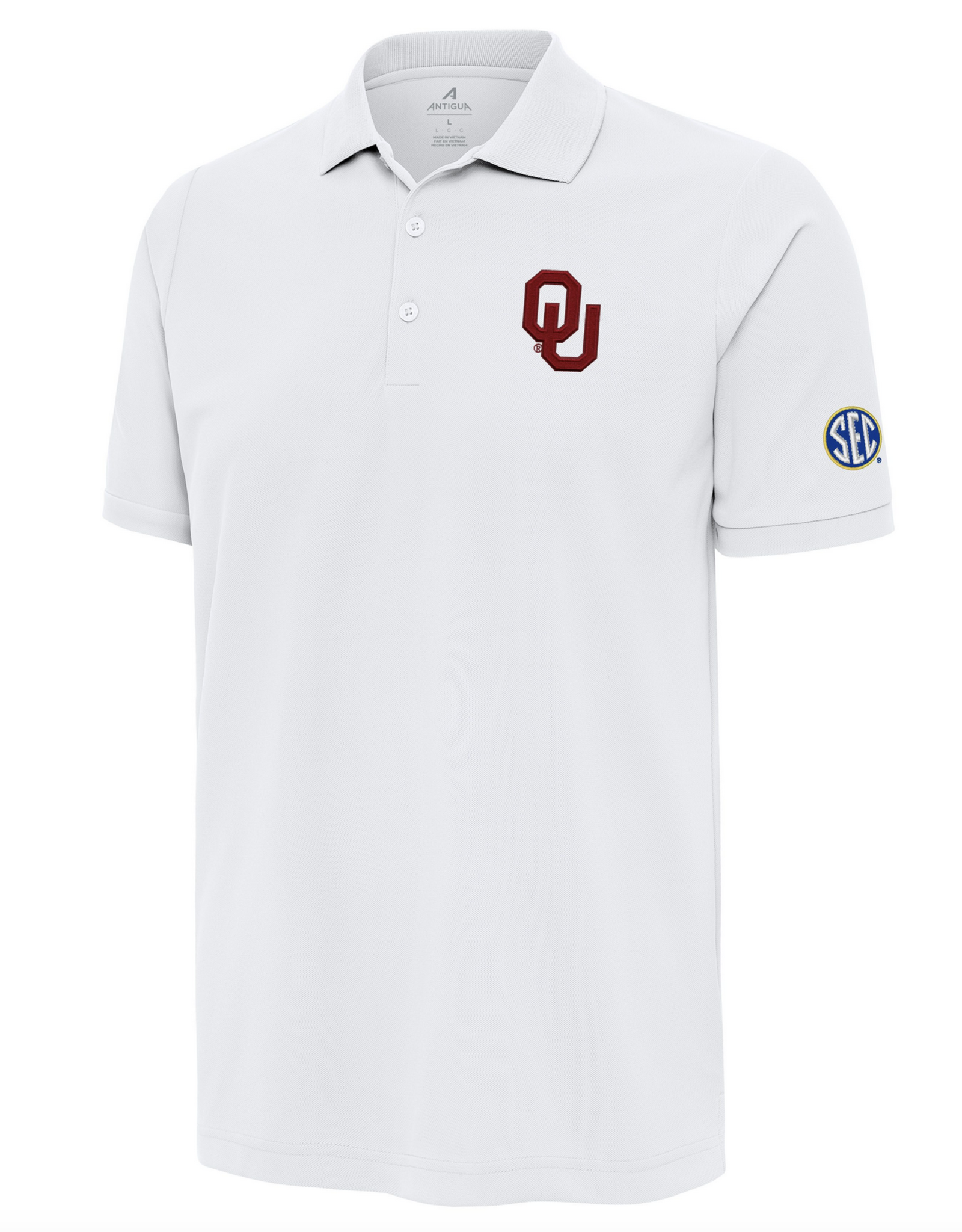 Antigua Men's OU/SEC White Legacy Pique Polo