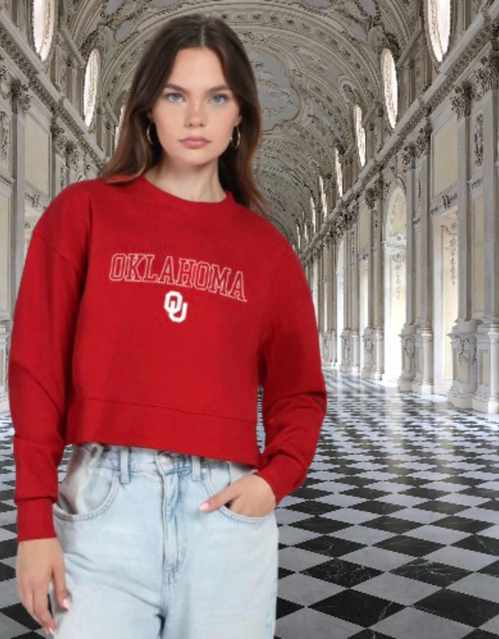 Hype & Vice Women's Crimson Oklahoma OU Homecoming Crew
