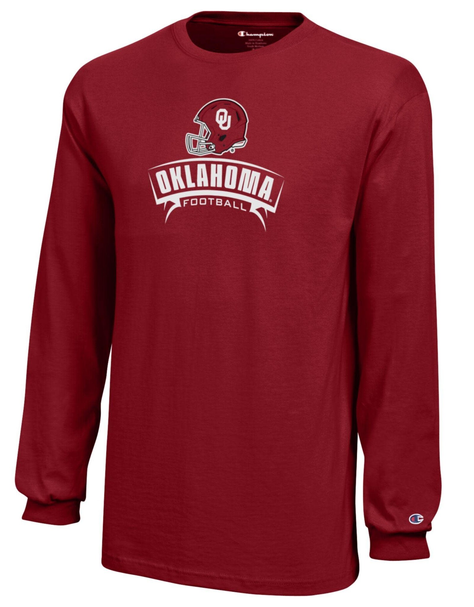 Champion Youth OU Football Helmet L/S Tee