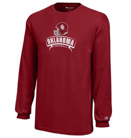 Champion Youth OU Football Helmet L/S Tee