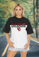 Gameday Couture Womens Oklahoma B&W Split Seam Tee