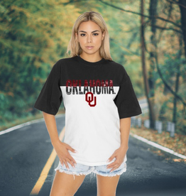 Gameday Couture Womens Oklahoma B&W Split Seam Tee
