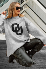 Gameday Couture Womens Oversize Metallic Loose Knit Sweater