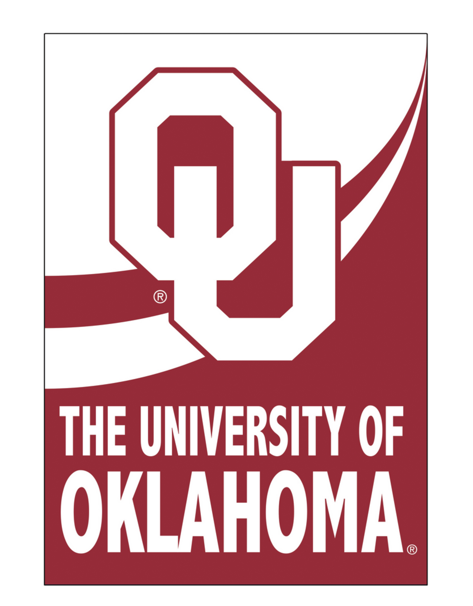 Evergreen Crimson OU Burlap Garden Flag 12.5"w x 18"h