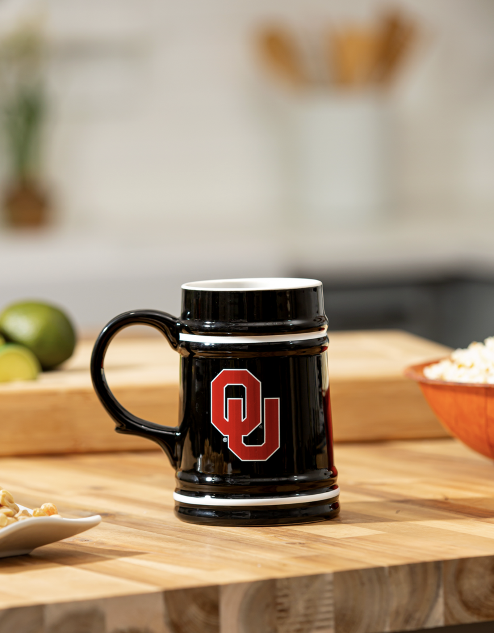 Evergreen OU And Helmet Ceramic Stein 24.5oz (with gift box)