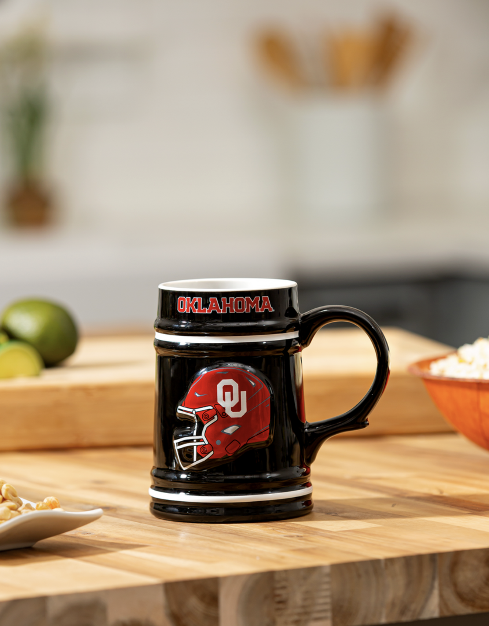 Evergreen OU And Helmet Ceramic Stein 24.5oz (with gift box)
