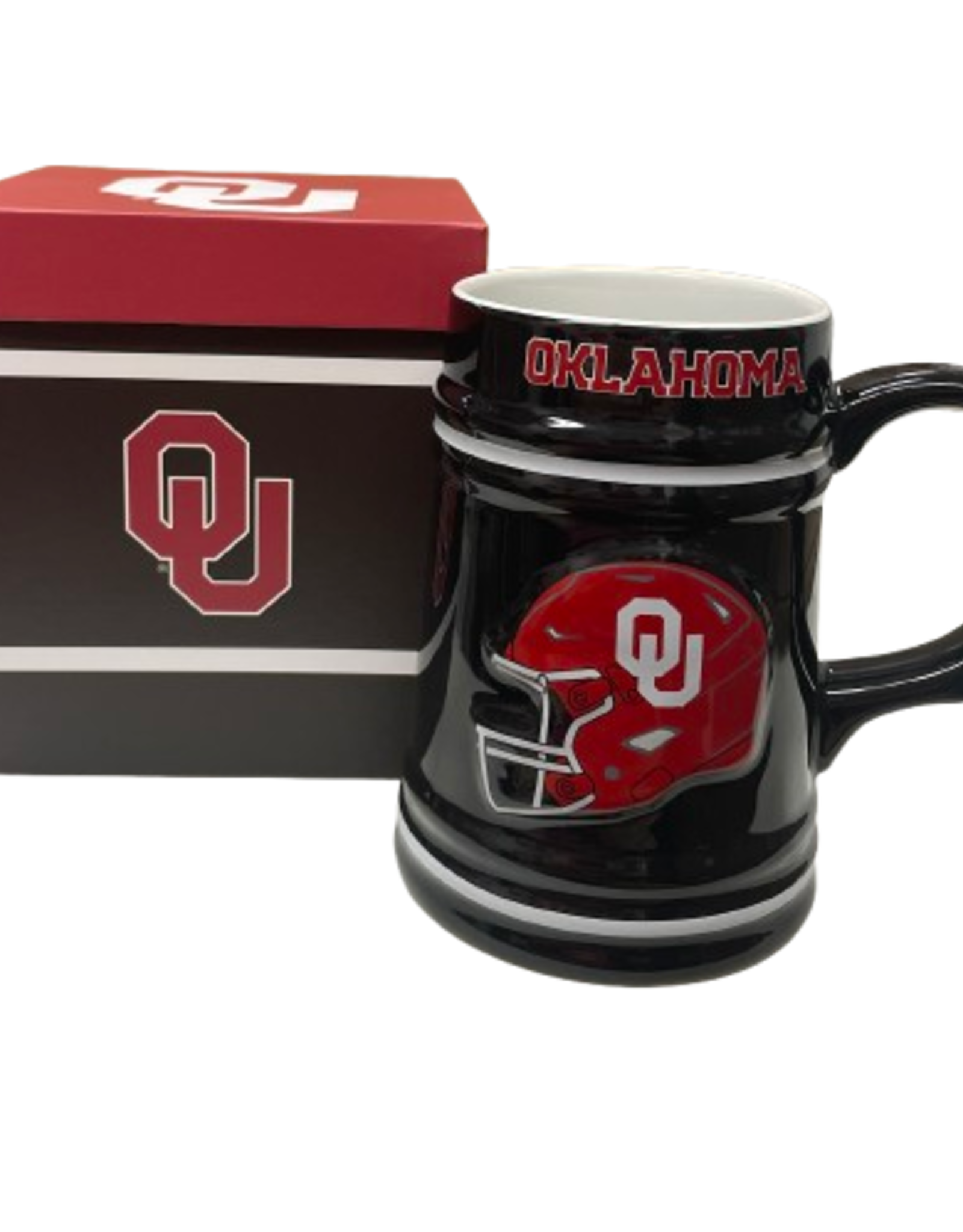 Evergreen OU And Helmet Ceramic Stein 24.5oz (with gift box)