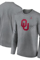 Jordan Mens Jordan Dri-Fit Dk Grey Primary Logo LS Tee