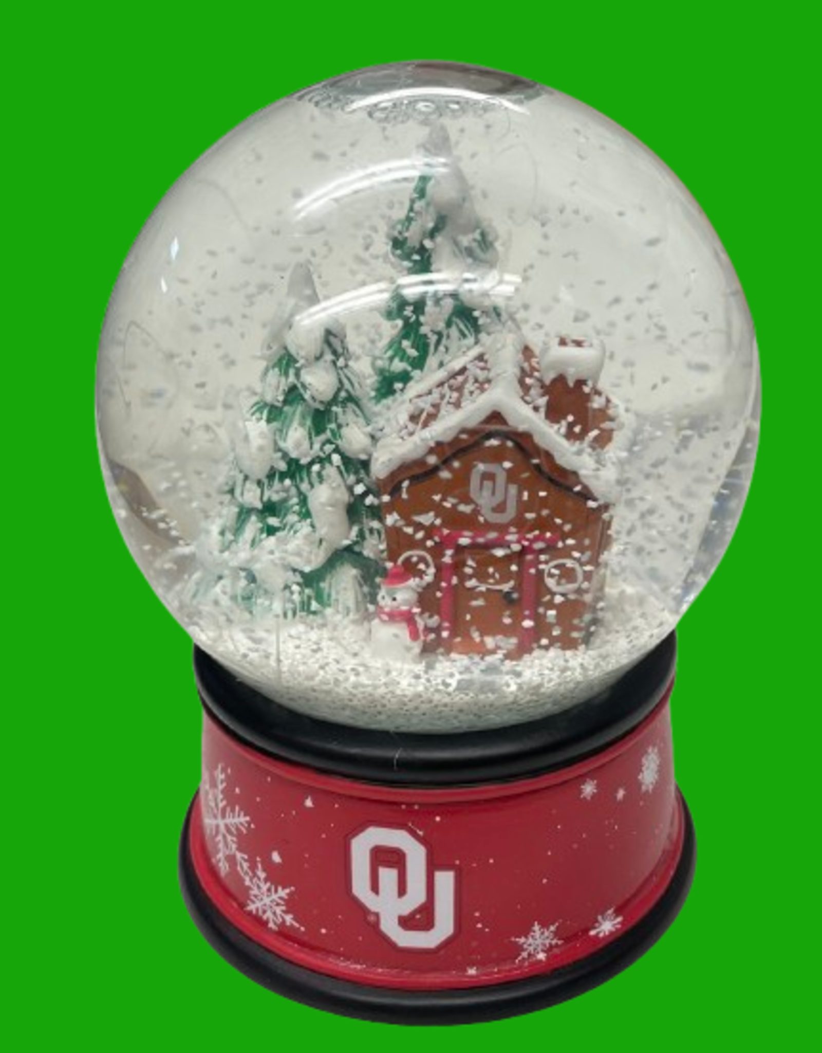 Forever Collectibles OU Gingerbread House Glass Snow Globe