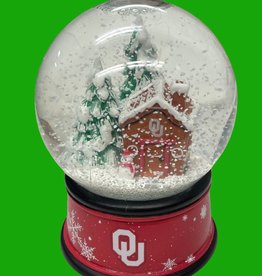 Forever Collectibles OU Gingerbread House Glass Snow Globe