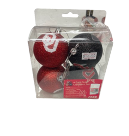 Forever Collectibles OU 4 Pack Glitter Ball Ornaments
