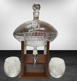 The Memory Company OU Football Decanter Set With 2 10oz Glasses