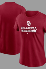 Nike Womens Nike OU Softball SS Tee Crimson
