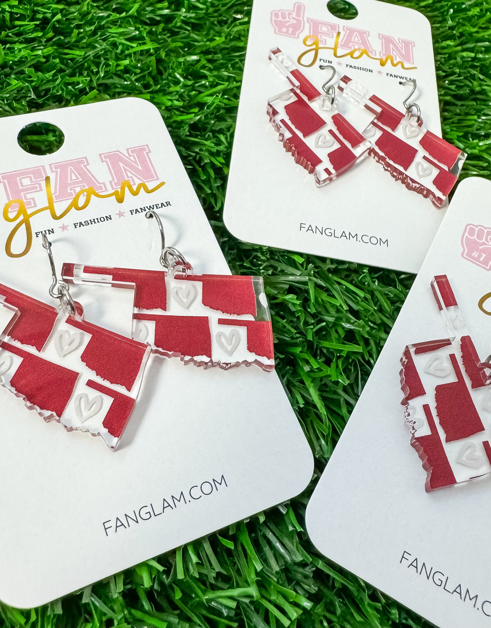 Fan Glam Fan Glam State OU Printed Dangles