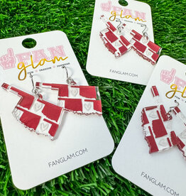 Fan Glam Fan Glam State OU Printed Dangles