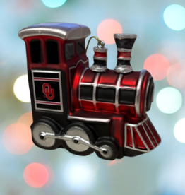 Forever Collectibles Oklahoma Sooners Blown Glass Train Ornament