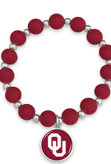 FTH FTH OU Sooners Silicone Bead Leah Stretch Bracelet