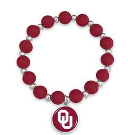 FTH FTH OU Sooners Silicone Bead Leah Stretch Bracelet