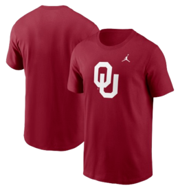 Jordan Men's Jordan Crimson OU Primary Logo Cotton Tee