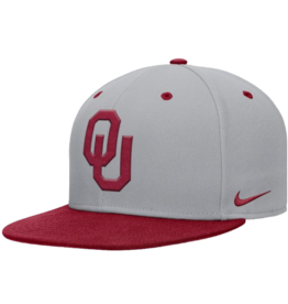 Nike Nike OU Baseball Wolf Gray Dri-Fit True Structured Round Bill Fitted Cap
