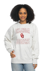 ZooZatz Oatmeal Oklahoma OU Sooners Embroidered Sport Crew