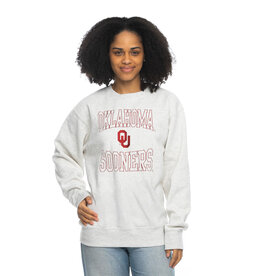 ZooZatz Oatmeal Oklahoma OU Sooners Embroidered Sport Crew