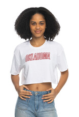 ZooZatz Women's Oklahoma White Boxy Crop Top