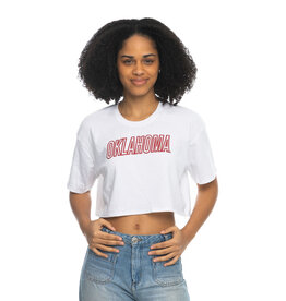 ZooZatz Women's Oklahoma White Boxy Crop Top
