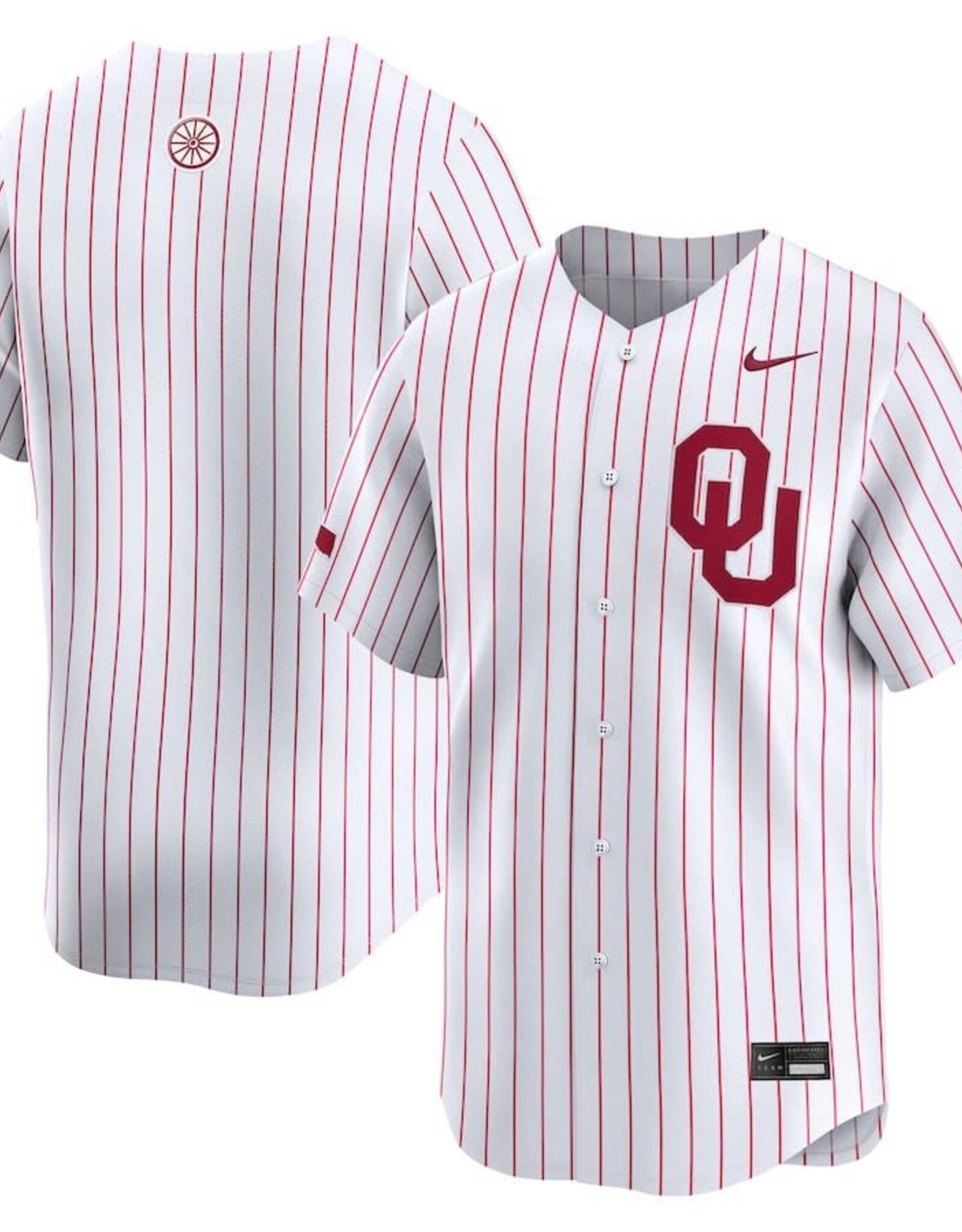 Nike White Oklahoma Nike Pinstripe Baseball Jersey