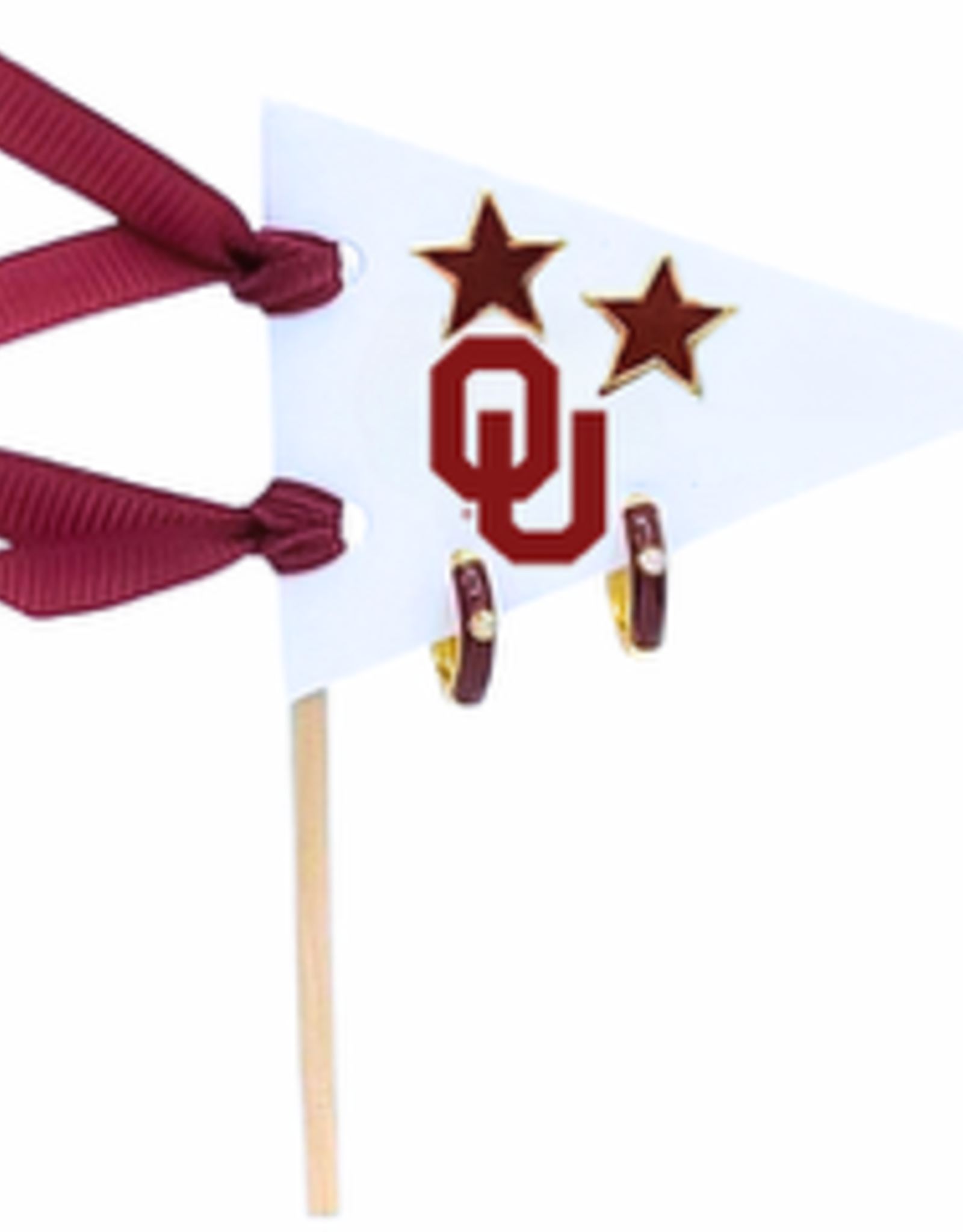 Color Shout OU Pennant Pair Earring Set