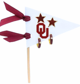 Color Shout OU Pennant Pair Earring Set