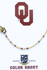 Color Shout OU Side Set Logo On Enamel Bead Necklace
