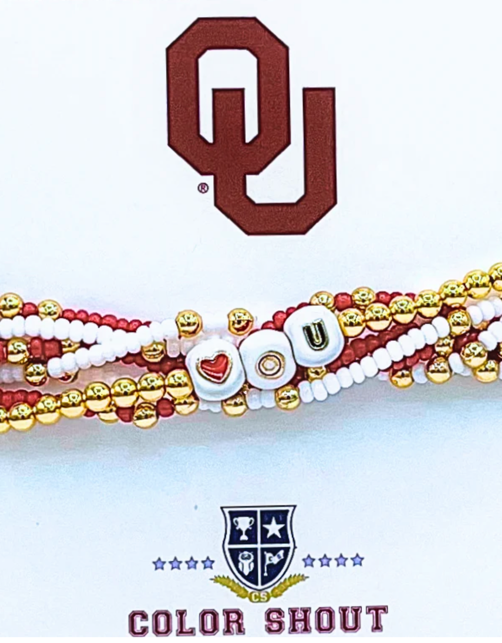 Color Shout OU 'Lucky 7' Stack Beaded Bracelets