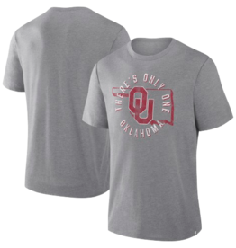 Fanatics Men's OU There's Only One Oklahoma Athletic Gray Victory Pursuit Triblend Tee