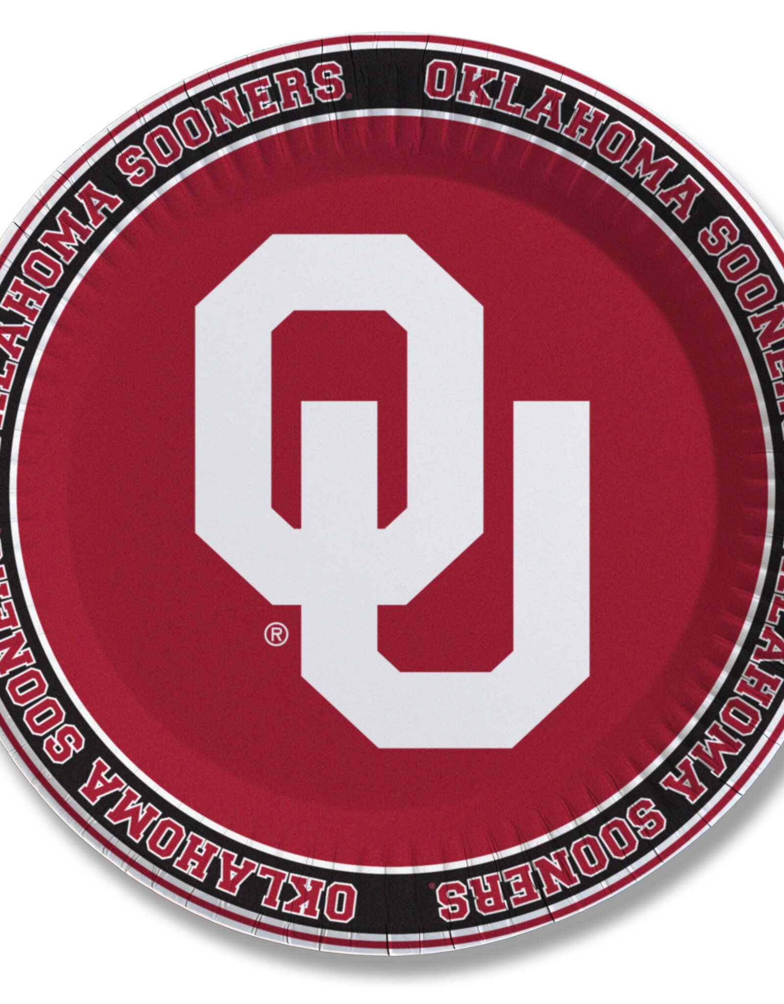 Spirit Products 9" OU Crimson/Black Paper Plates (Pack of 25)