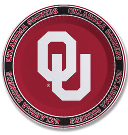 Spirit Products 9" OU Crimson/Black Paper Plates (Pack of 25)