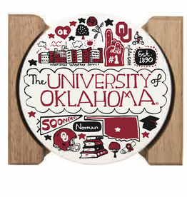 The Varsity Line Julia Gash OU Scenes 4-Pack Coaster Set