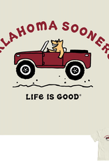 Blue 84 Life is Good Sooner Jake 4 Wheelin Dyed Ringspun Tee