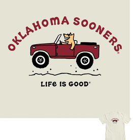 Blue 84 Life is Good Sooner Jake 4 Wheelin Dyed Ringspun Tee