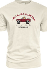 Blue 84 Life is Good Sooner Jake 4 Wheelin Dyed Ringspun Tee
