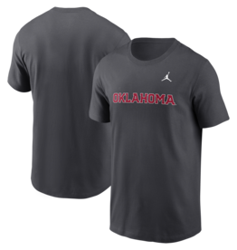 Jordan Men's Jordan Anthracite Essential Oklahoma Wordmark Tee