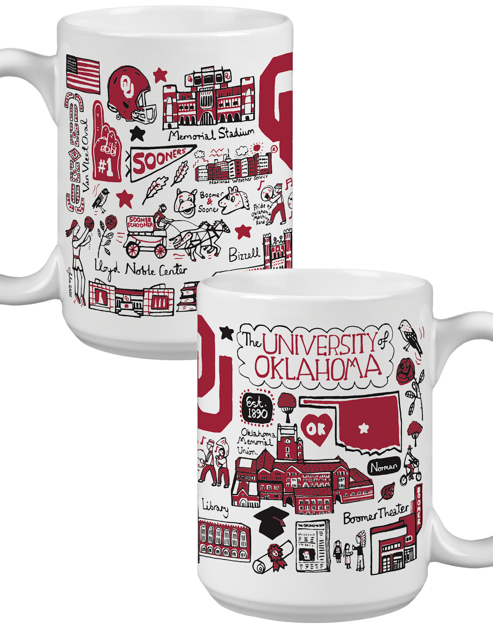 The Varsity Line Julia Gash OU Scenes 15oz Grande Coffee Mug