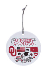 The Varsity Line Julia Gash OU Scenes Flat Ceramic Ornament
